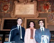 Luigi Ferrari, Marina Deserti e Luigi Verdi alla presentazione della mostra Rossini a Bologna (2000 Foto Gnani)