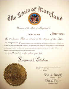 Diploma del Governatore del Maryland